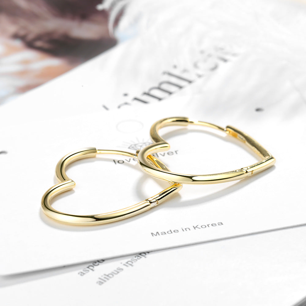 14k Gold Heart Shaped Hoop Earrings 13 x 15mm India | Ubuy